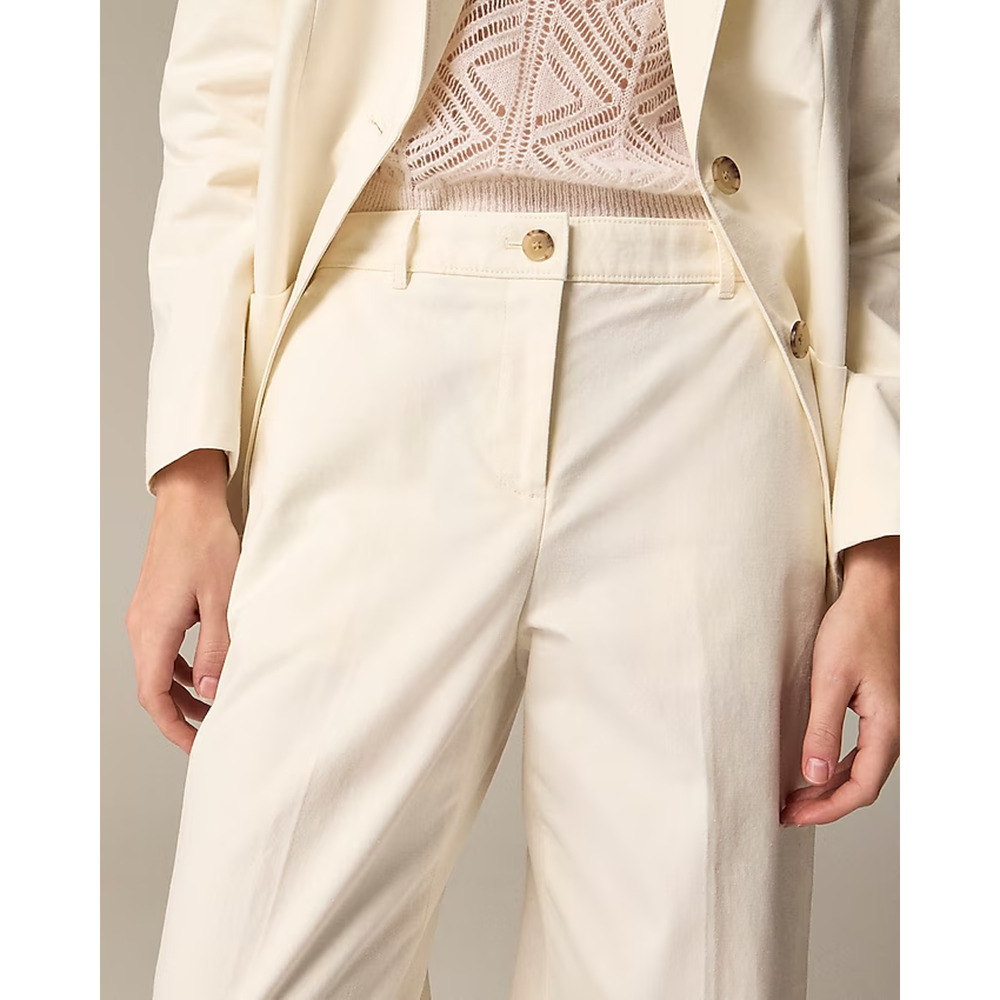 NWT J. Crew Full Length Wide Leg Trouser in Cotton Blend Pink 6P - Picture 3 of 7